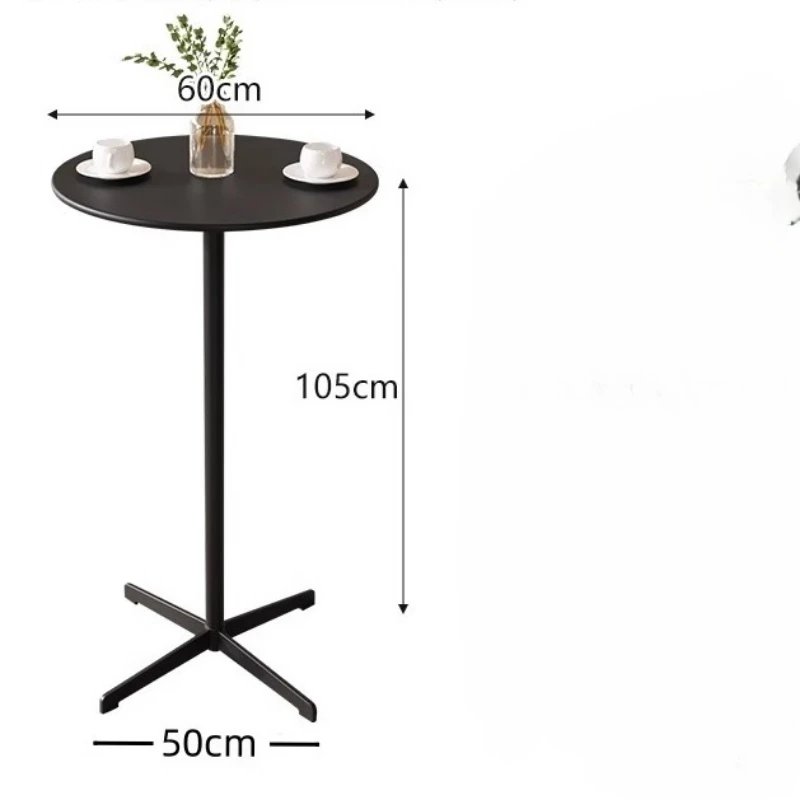 Meja Kafe Konter Bar Tinggi Meja Bundar Sudut Pusat Santai Meja Kafe Kesederhanaan Furnitur Kafe Besi Meja La Basse MHKFZ
