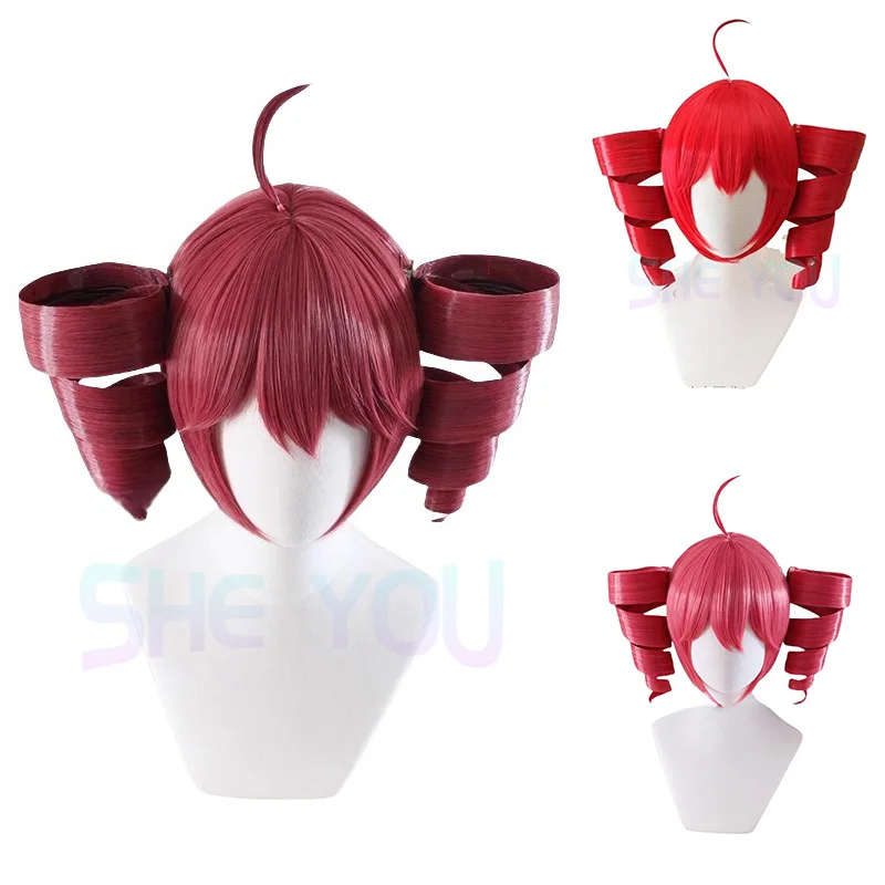 Anime Kasane Teto Wig Cosplay Women Cute Red Ponytail Wig High Heat Resistant Hair Teto Wig Free Wig Cap