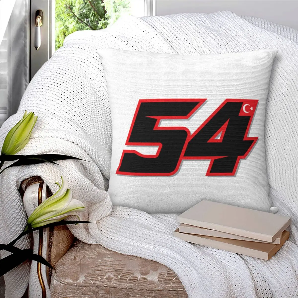 Toprak Razgatlioglu Number 54 Square Pillowcase Pillow Cover Polyester Cushion Zip Decorative Comfort Throw Pillow for Home Sofa
