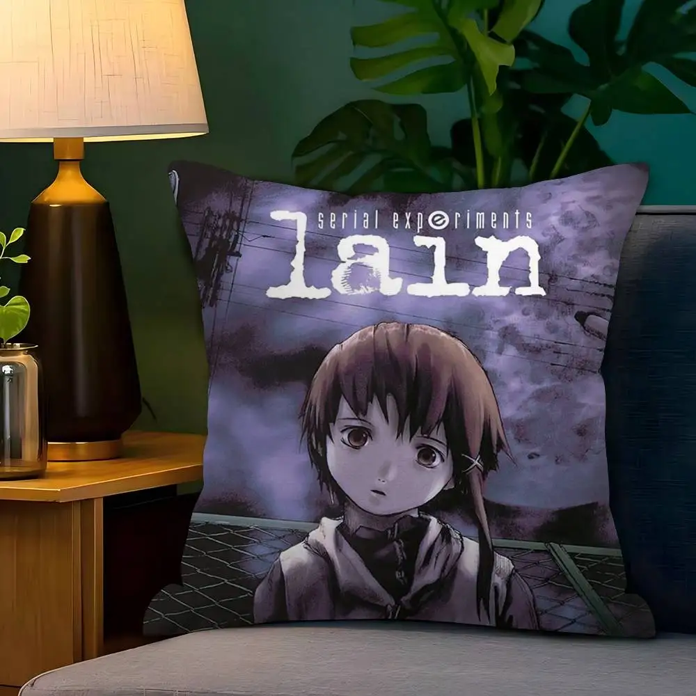 serial experiments lain  Pillow Gift Home Office Decoration Bedroom Sofa Car Cushion Cover case 45x45