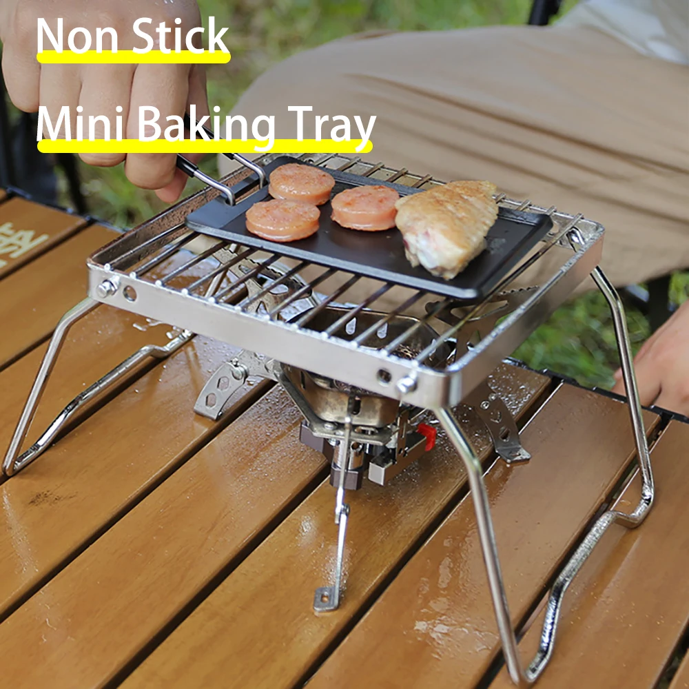 TARKA Camping Koekenpan Outdoor Mini Afneembare Pan BBQ Bakgerechten Pan Reizen Draagbare Picknick Camping Kookgerei Barbecue Gereedschap