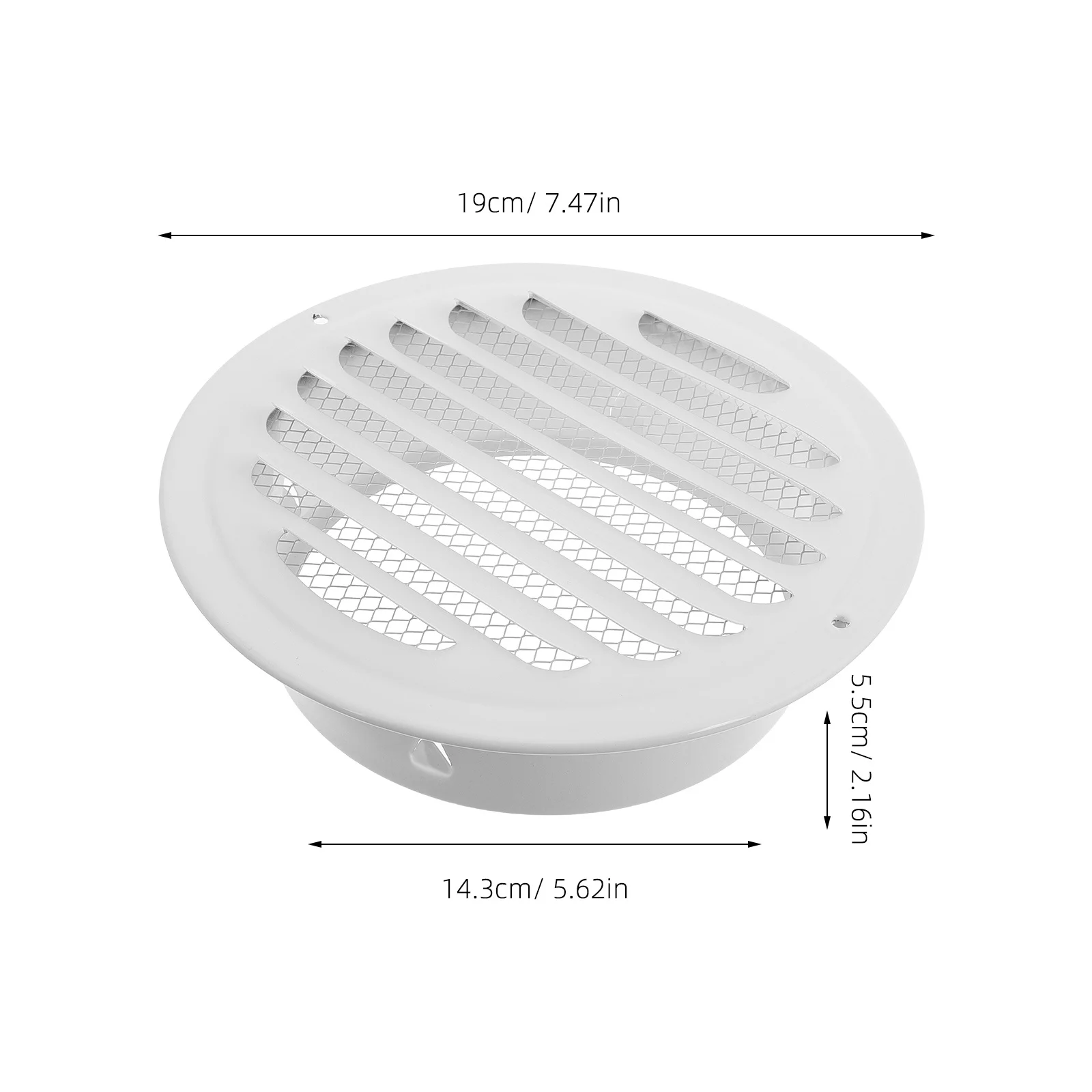 Edelstahl-Küchen-Lüftungsabdeckung, flacher Kopf, Design, Außenwandkappe, winddicht, elegante Lüftungs-Grillhaube