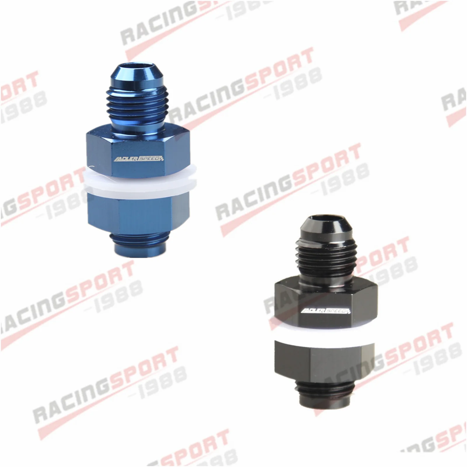 

High Quality AN4 AN6 AN8 AN10 AN12 AN16 Flare Fuel Cell Tank Adapter Bulkhead Fitting With Washer Black/Blue