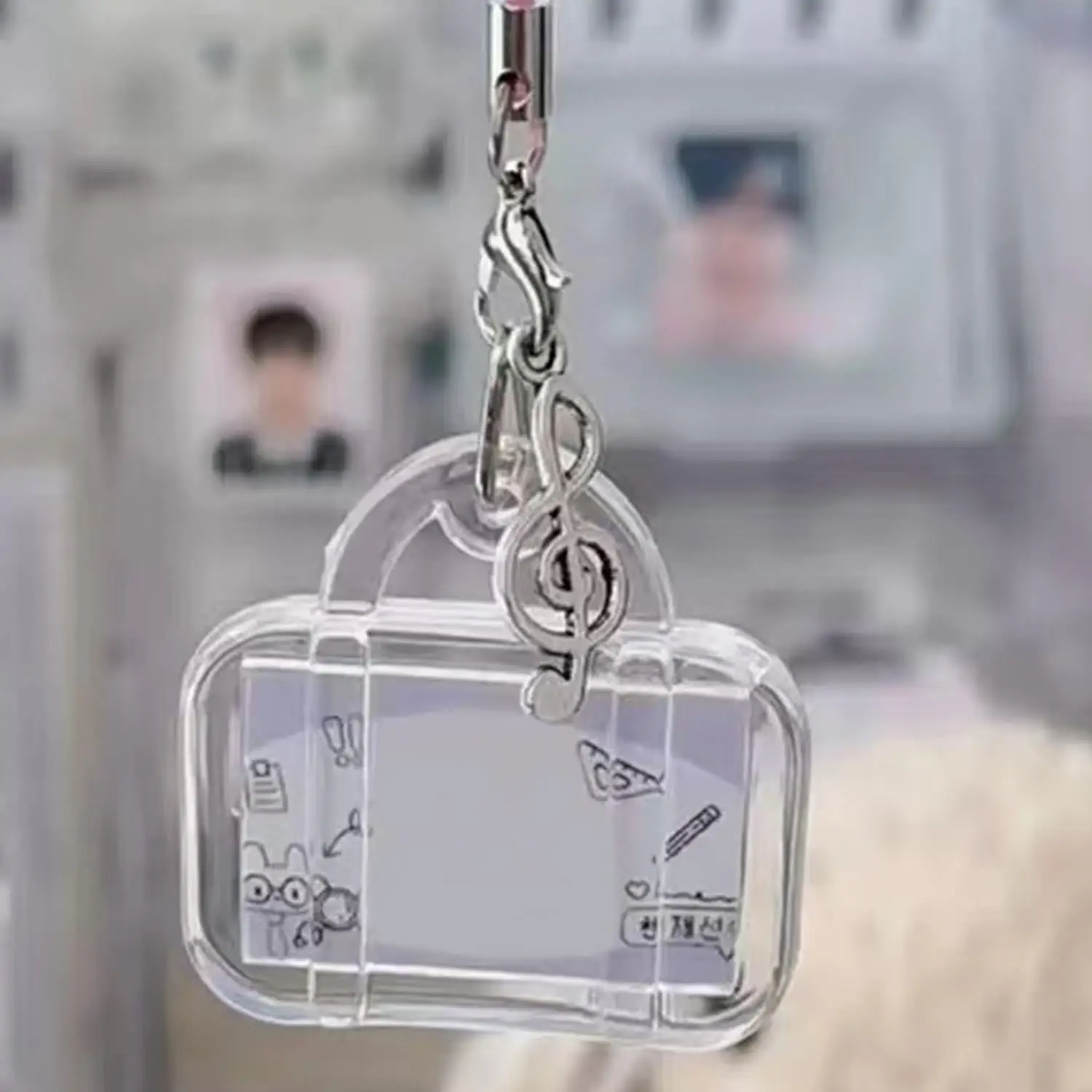 1pcs Blank Photo Frame Keychain Clear Acrylic Keyring Insert Photo Split Key Pendant DIY Key Holder Couple Anniversary Gifts