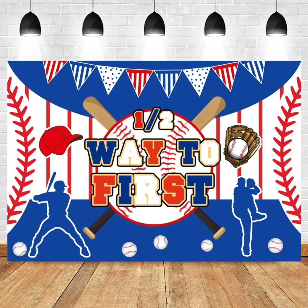เบสบอลฉากหลังเด็กทารกฝักบัวเด็กวันเกิด Party ปรับแต่งการถ่ายภาพพื้นหลังตกแต่งแบนเนอร์โปสเตอร์ Photo Studio Props