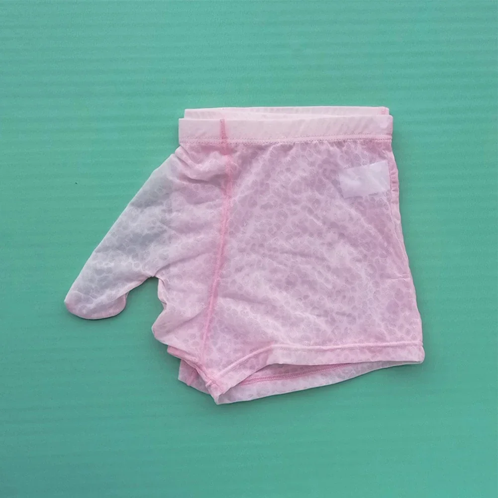 Mens Sexy Trunks Ice Silk Underwear Ultra-thin Elephant Nose Briefs Lace Jacquard Weave Shorts Panties Low Rise Underpants