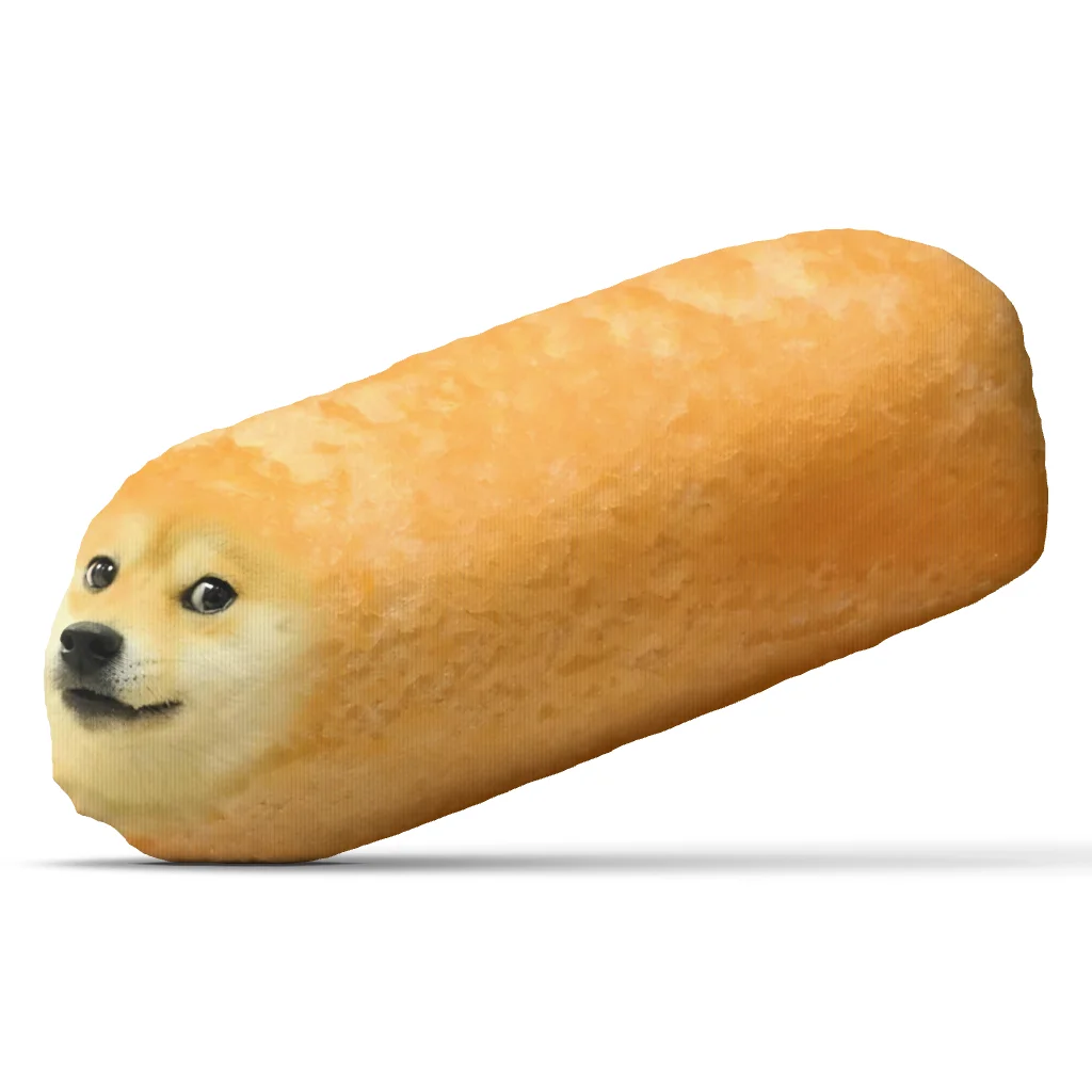 Funny Doge Bread Shaped Stuffed Throw Pillow Shiba Inu Meme Cushion Novelty Sofa Gift for Meme Lovers Living Room Accent