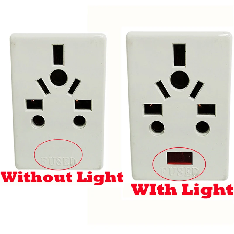 Universal 3 In 1 AU EU US to UK 13A Fused Plug India South Africa Industry Electrical Power Plug Converter Type G White