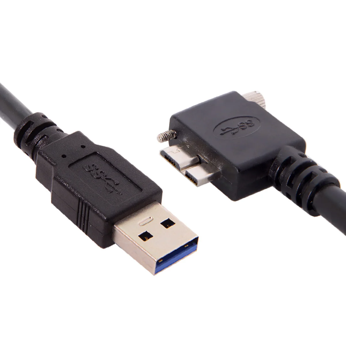 Xiwai Chenyang USB 3.0 A Type to 90 Degree Right Angled Micro USB Screw Mount Data cable 4ft 1.2m