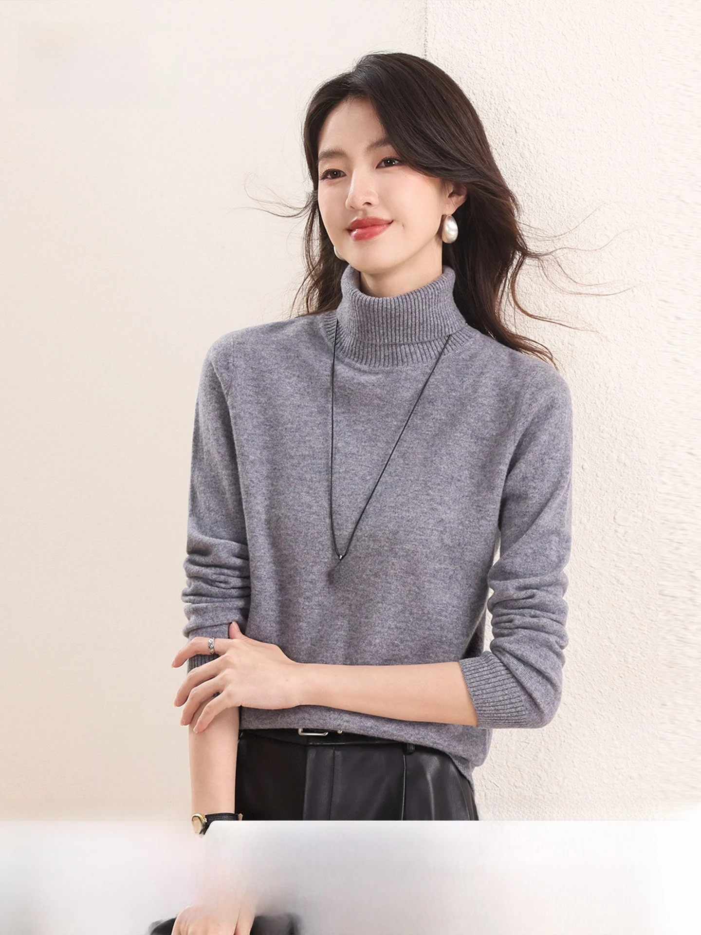 

Женский теплый джемпер Snow Flying из 100% шерсти и кашемира с высоким воротником, утолщенный, с длинным рукавом, мягкий, тонкий, повседневный стиль