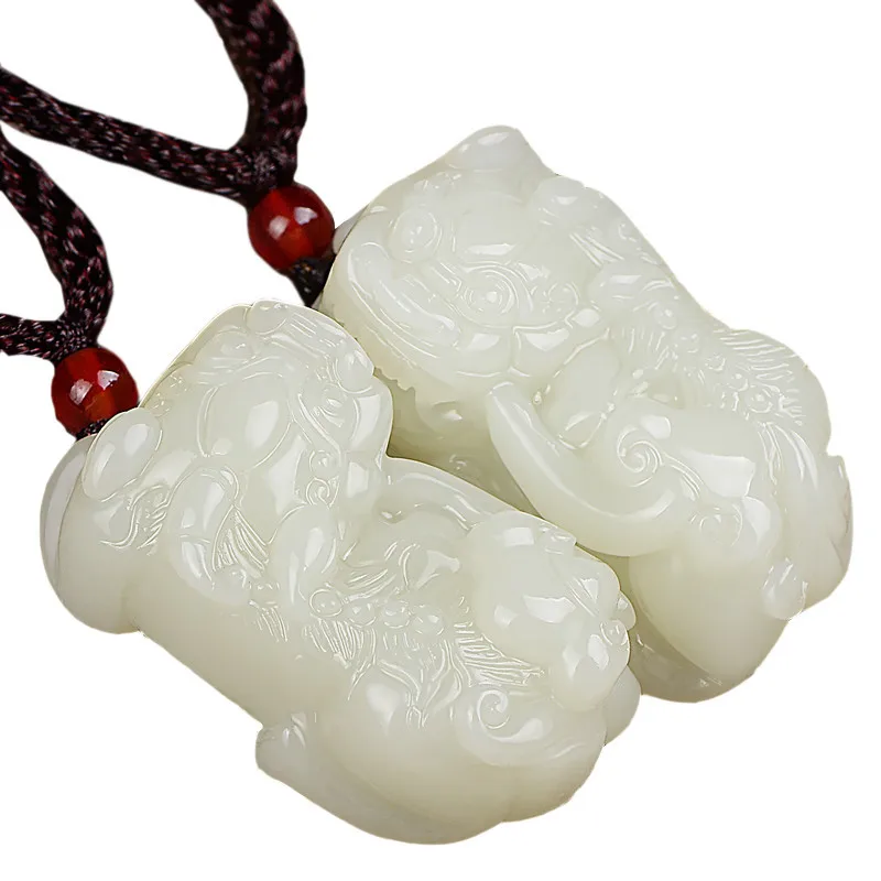 Direct Supply Jade Products Pi Xiu Pendant Men's and Women's Jade Pendant Hetian Jade White Jade Overlord Pendant for Lovers image 4