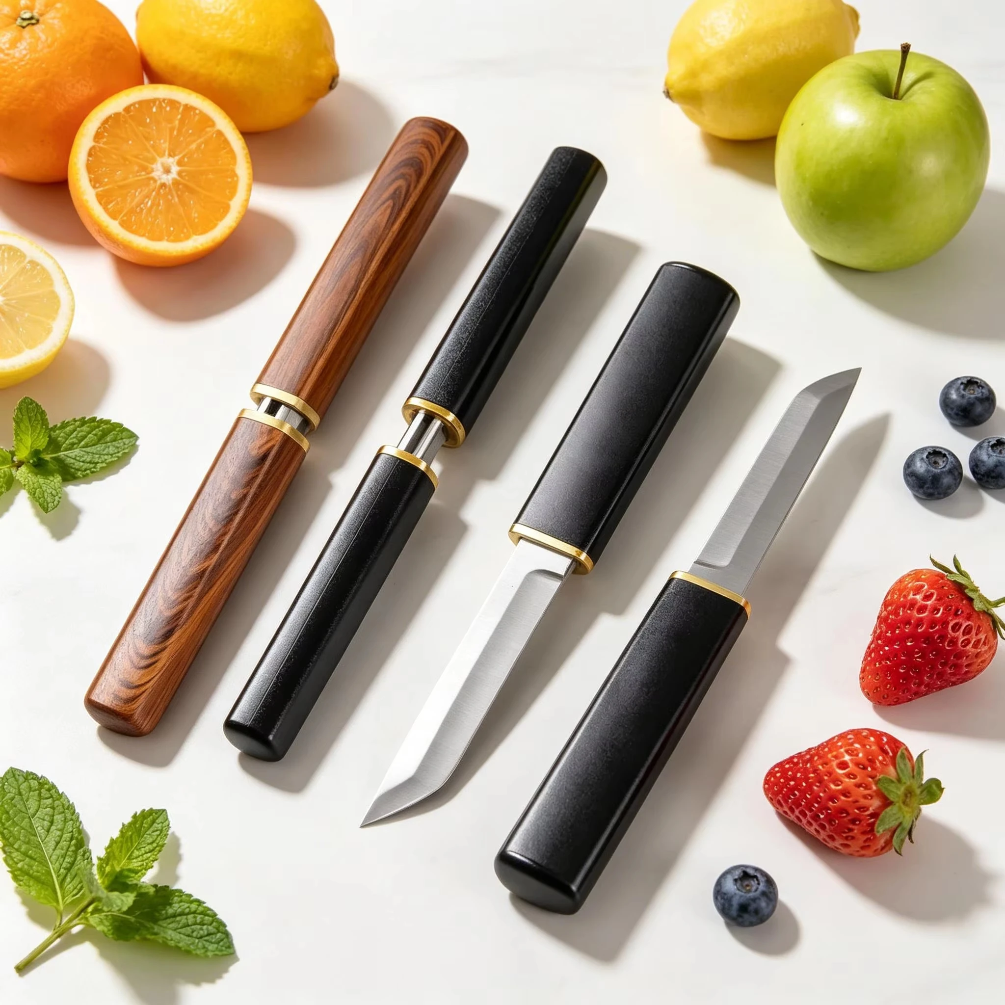 Stainless Steel Fruit Knife Portable High Hardness Dragon and Phoenix Double Mandarin Duck Son Mother Knife