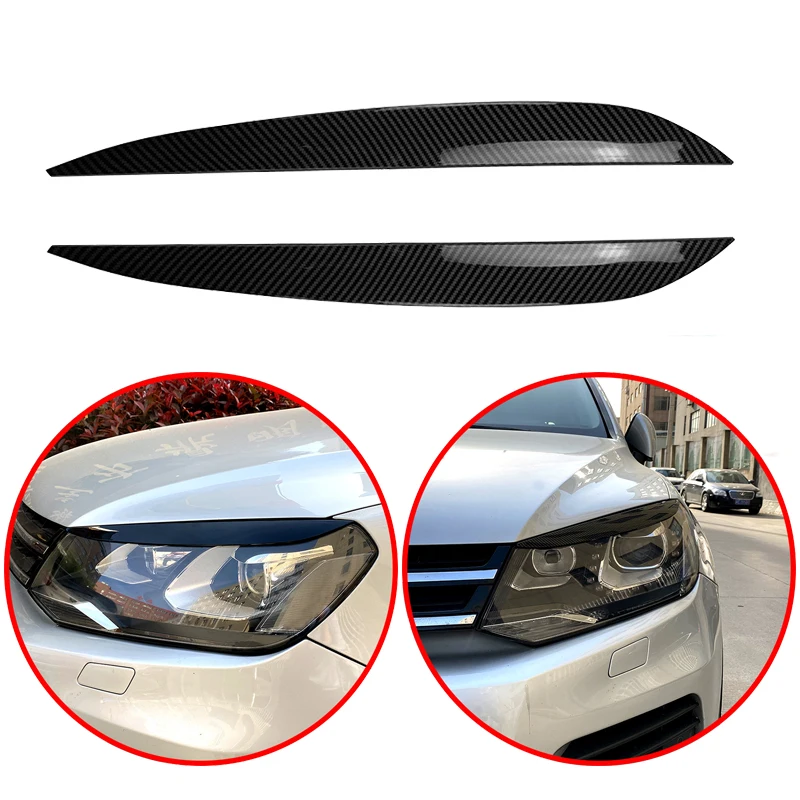 Hihg qualità ABS nero lucido per Volkseagen VW Touareg 2010 a 2018 palpebra anteriore copertura del faro sopracciglio Trim Sticker Head Lamp