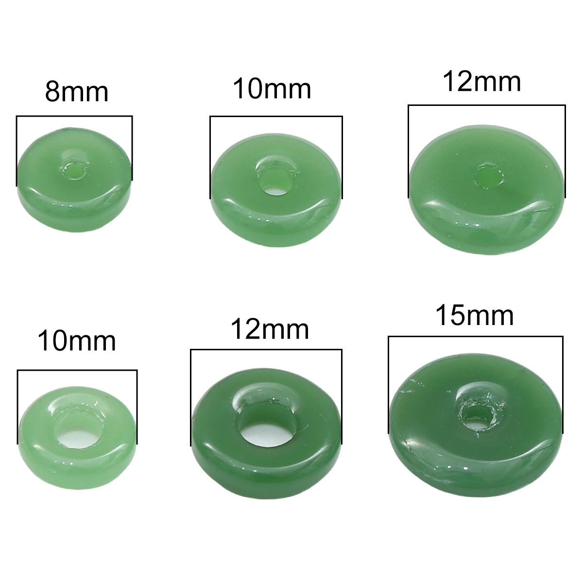 10pcs Round Jade Color Safety Button Glass Beads Big/Medium/Small Hole Spacer Loose Bead Jewelry Making Diy Bracelet Charm Craft