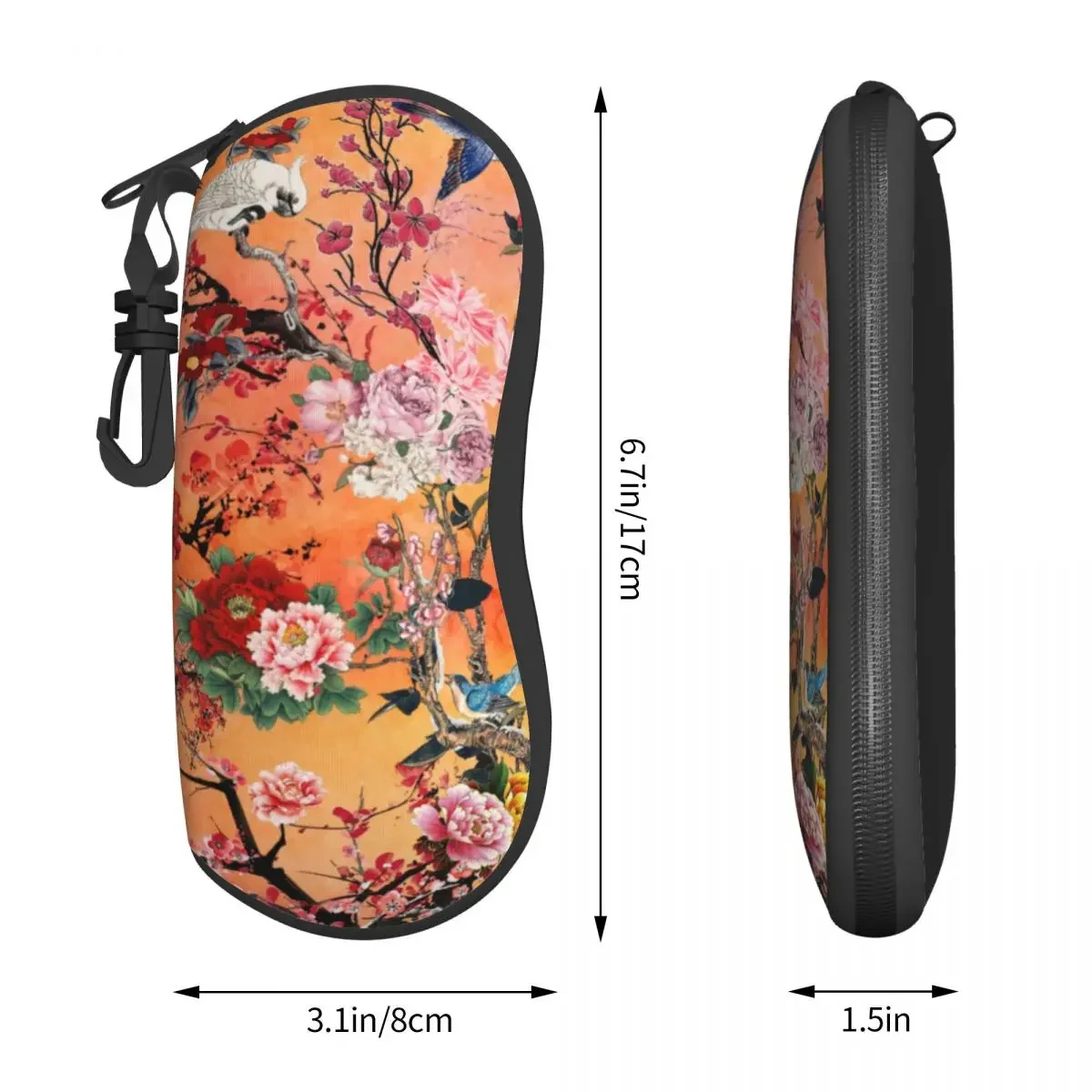 Vintage Birds Vertical Glasses Case Retro Floral Print Reading Retro Sunglasses Pouch Original Men Women Eyewear Box