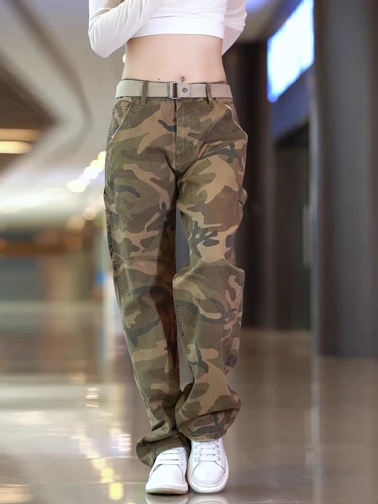 

Outdoor Camouflage Work Pants Men's New American Casual High Street Jeans Loose Wide Leg Straight Leg Pants Versatile