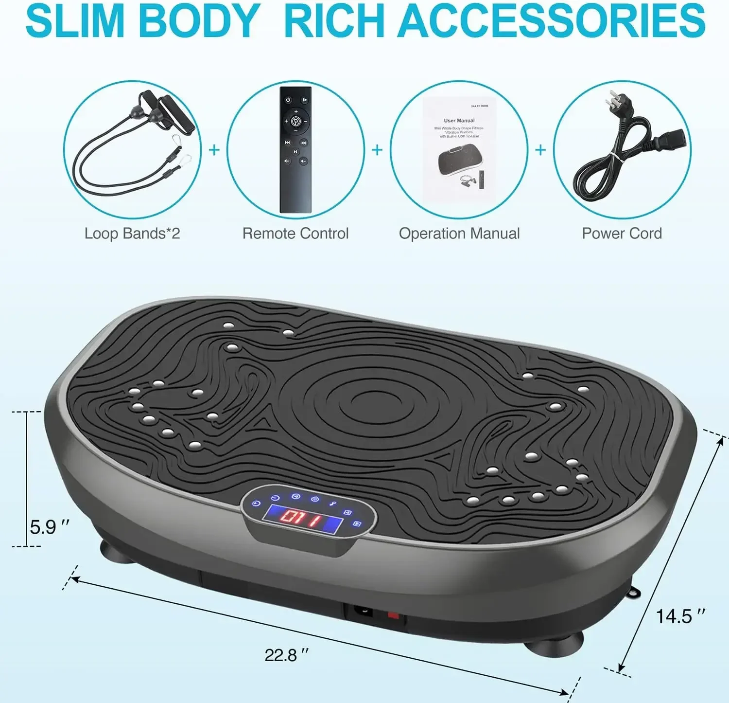 2024 Hot Sale Whole Body Workout Power Vibration Plate Exercise Machine for Weight Loss Shaping Toning Wellness Home Gyms