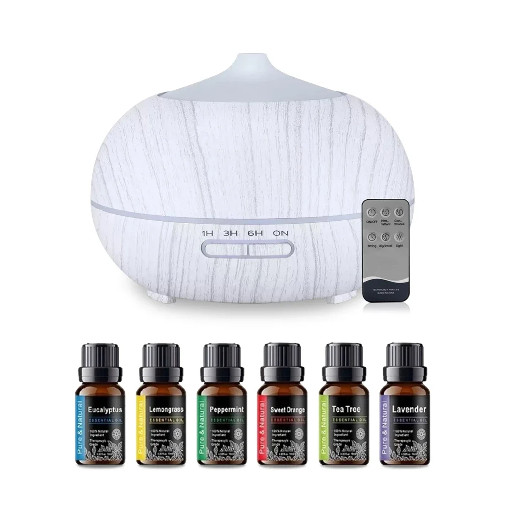 

Диффузор эфирного масла под дерево, 550 мл, 7-цветный светодиод, ультразвуковой увлажнитель воздуха, пульт дистанционного управления, 6 масел в комплекте