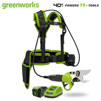 Greenworks Electric Pruning Shear Brushless Motor 40V Home Garden 3.5mm Scissors Professional Cordless Lopper with 4ah Battery