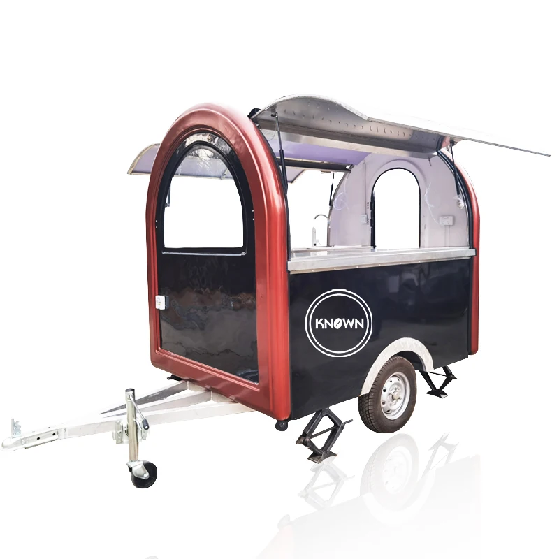 BBQ Vegetables Street Cold Drink Food Trailer Cart Fast Food With Battery