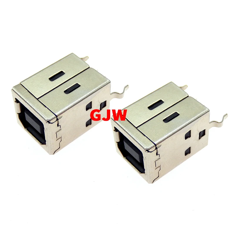 5PC USB 2.0 Connector Socket Jack Female Type B 90/180 Degree Connector Soldering PCB Connector D Printer Interface White/Black