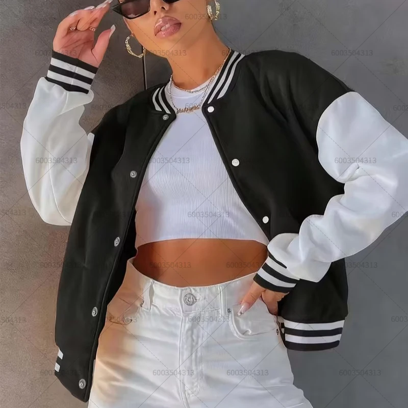 

Baseball Jacket Women's Men Autumn Winter Coats Fleece O-Neck Streetwear Hoodies Pullover Sweatshirt Tracksuit Clothing Unisex