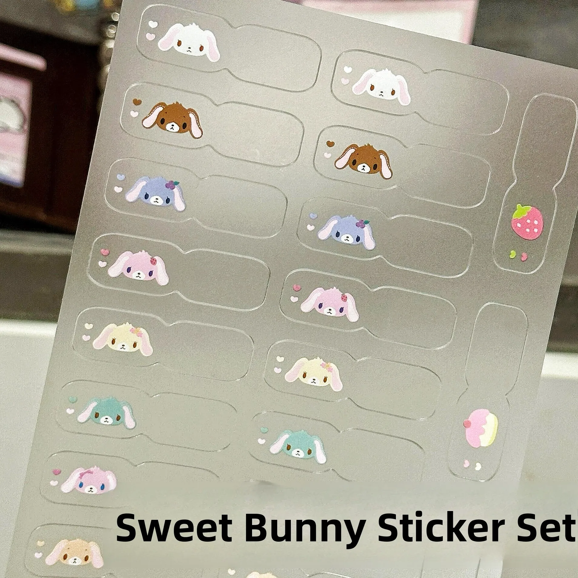 Cute Dessert Rabbit Index Stickers Adorable Girl Heart Notebook Bookmark Decoration Paper Business Stationery Supplies