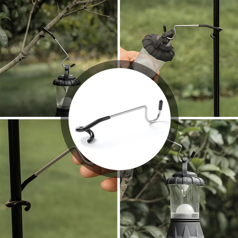 Stainless Steel Light Stand Holder Hooks Portable Tent Pole Lamp Hanger Hunting Fishing Lantern Hanger Outdoor Camping Tools