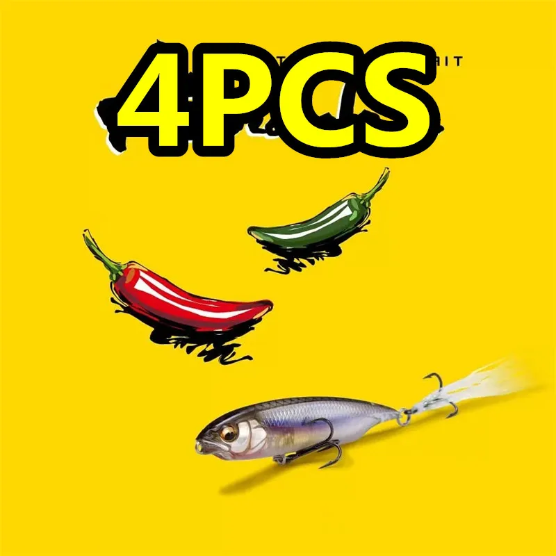 LURETV Chili japonés Karashi 4 Uds. Señuelo para lubina con lápiz de parada de tiro de hundimiento lento 6/7,5 cm 5/10 g 8035