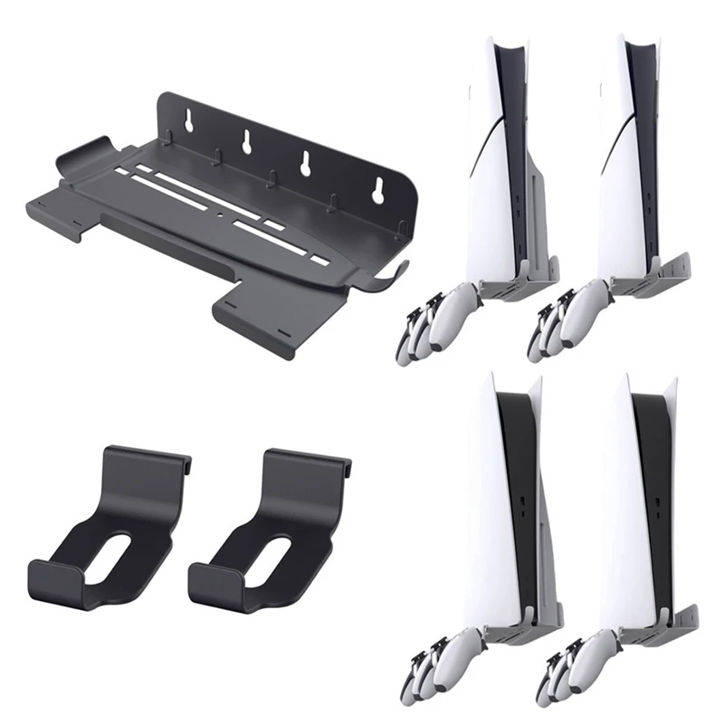 Game Console Wall Bracket For PS5 Slim Console Wall Mounted Storage Rack Handle Storage Multi-Function Hangers