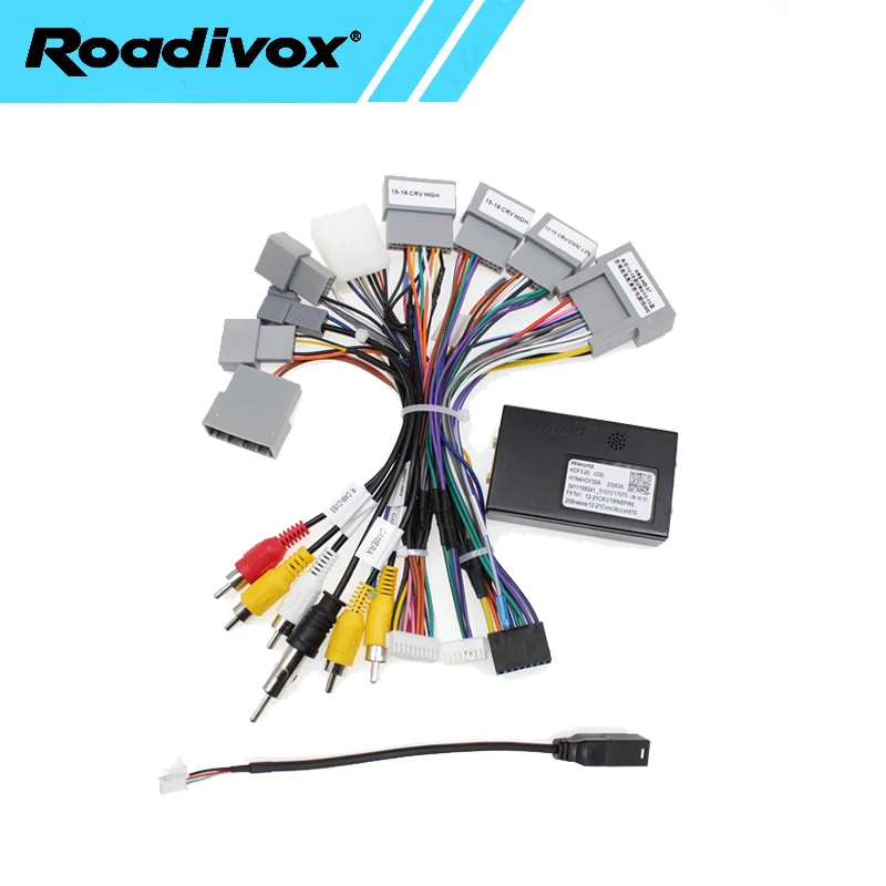 Android Car Radio 16 Pin Stereo Wiring Cable Harness Plug Power Adapter Canbus Decoder For Honda CRV CR-V Civic 2012 2014 2015