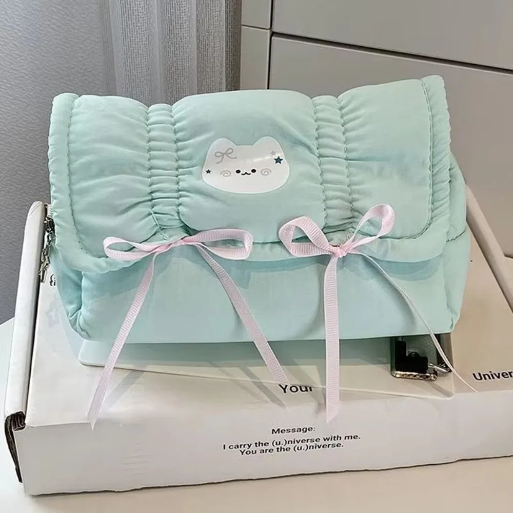 Storage Case Large-Capacity Pencil Bag Cute Bow Multifunction Pen Pouch Sweet Kawaii Pencil Case Student