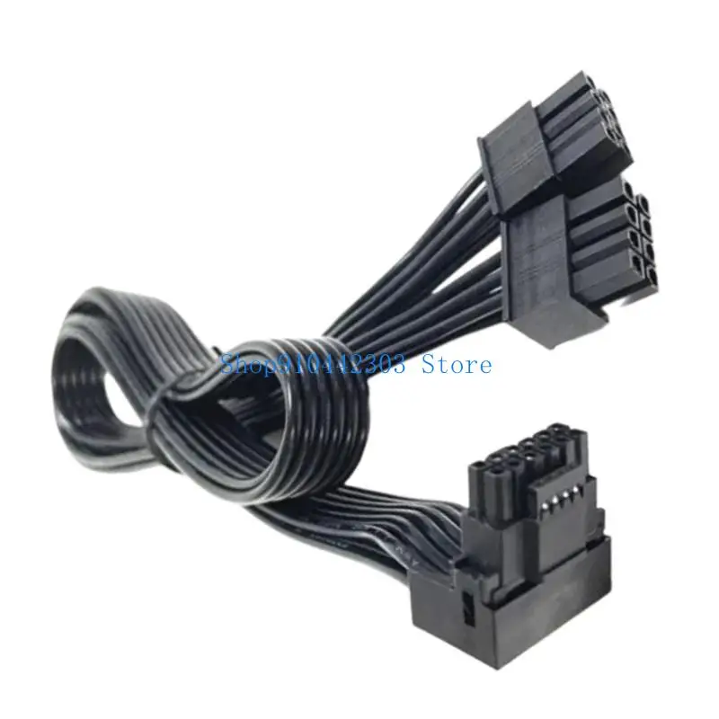652F 16AWG 12VHPWR PCIE5.0 2x8pin to16Pin (12+4P) Male 90° Power Extension Cable