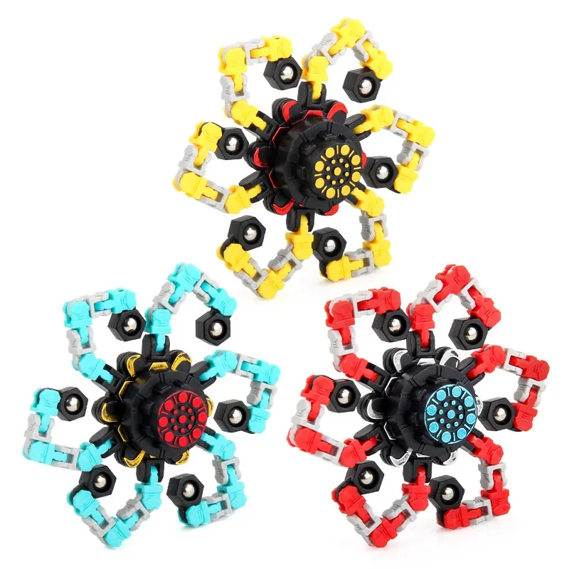 Bracelet Fidget Spinner en chaîne de vélo, pour autisme et tdah, jouet en métal, Anti-Stress, jouets de bureau