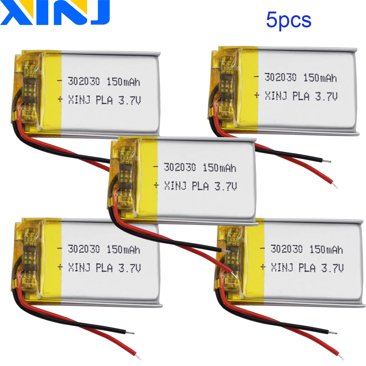 5pcs 3.7V 150mAh 0.555Wh Polymer Li Lithium Battery 302030 For GPS Camera Headphones Bluetooth Earphone Speaker Smart Watch Mp3