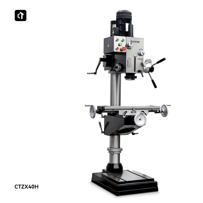CTZX40H Vertical Drilling and Milling Machine Pillar Drill 1500W 3-Ph Vertical Mill Drill  6-Speed Gear Shifting