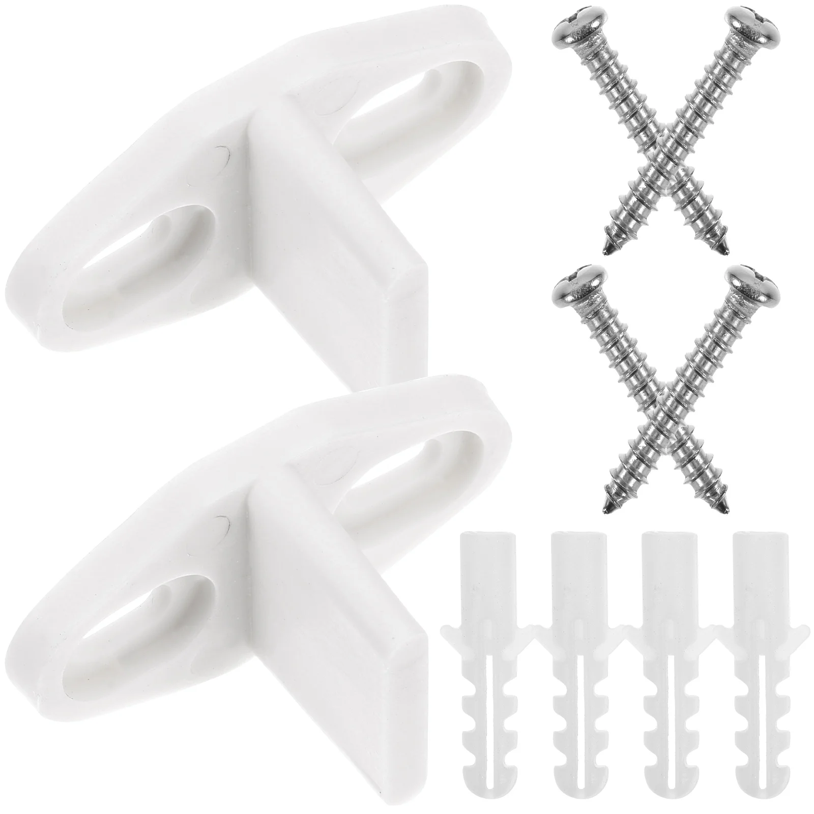 

2 Pcs Barn Through Door Sliding Guide Floor Mount Guides American Style Swing Stop Bottom Track Stopper White