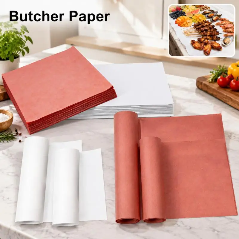 Unwaxed Peach Butcher Paper Roll Barbecue Heavy Duty Smoking Meat Brisket Wrap Oil Resistant Tear Proof Cooking