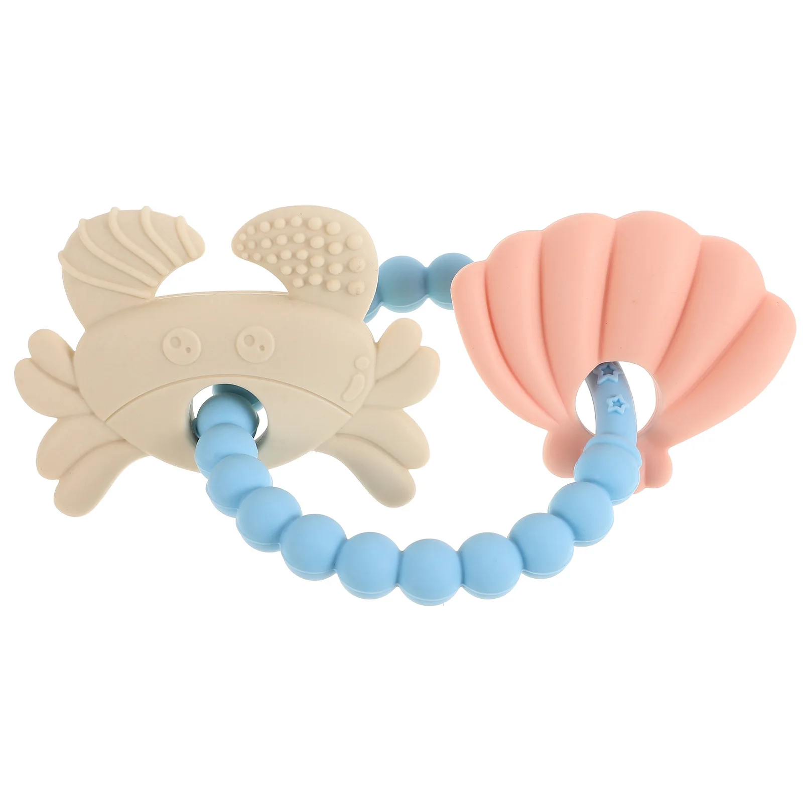 

Силиконовое кольцо для прорезывания зубов в форме краба, пустышка для младенцев, облегчение десен, жевание, прорезыватели для новорожденных Монтессори, кольцо для прорезывания зубов