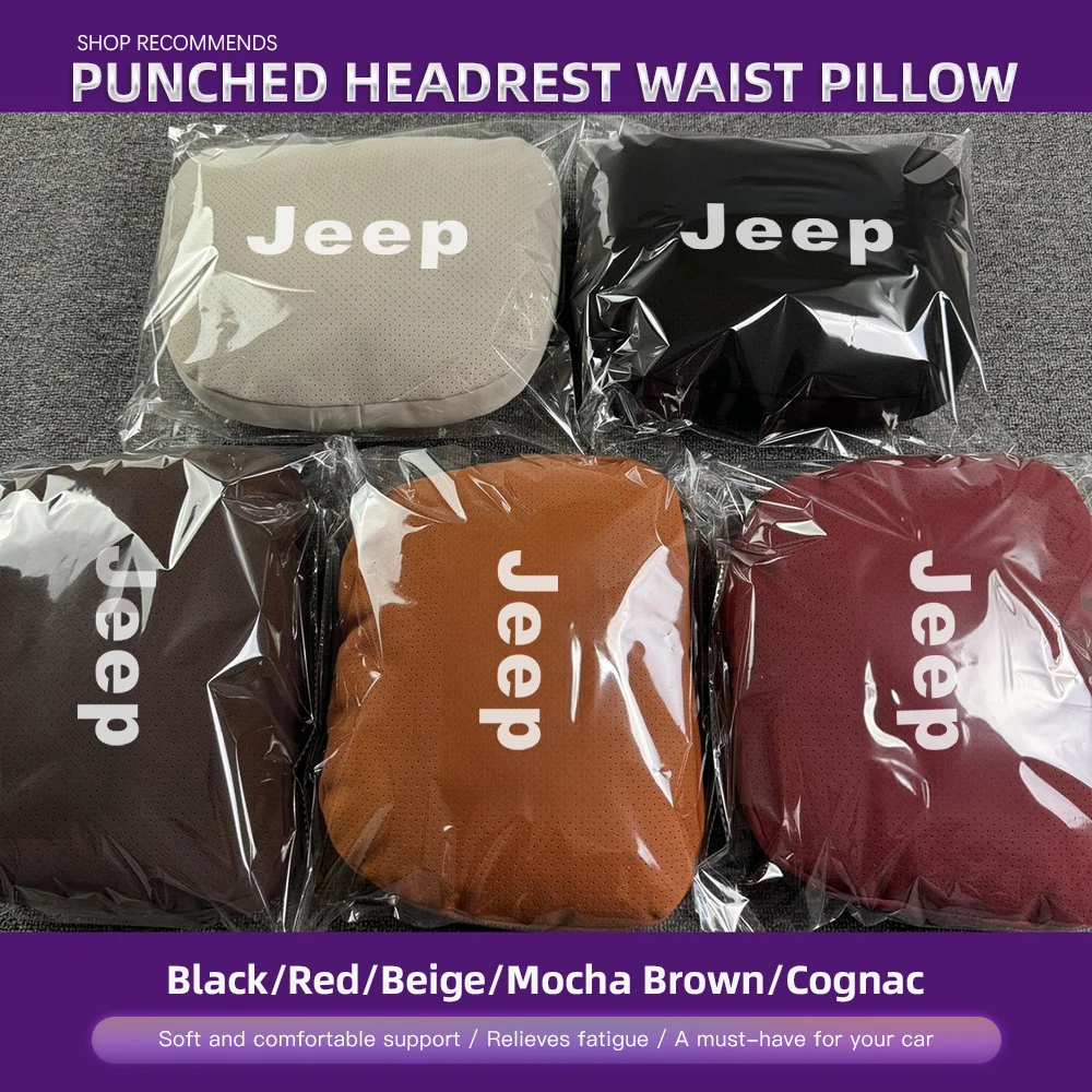 Universelles Auto-Kopfstützen-Nackenkissen, Lendenwirbelstütze für Jeep Renegade Compass Grand Cherokee Wrangler JK Gladiator Patriot Liberty