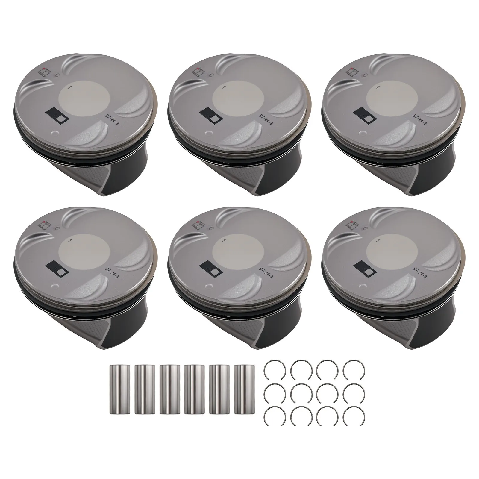 Engine Pistons With Rings Set Fit 3.6 L ERB For Jeep Grand Cherokee Chrysler 300 Dodge Journey Ram 1500 3.6L V6 Gas 5184347AG view 6