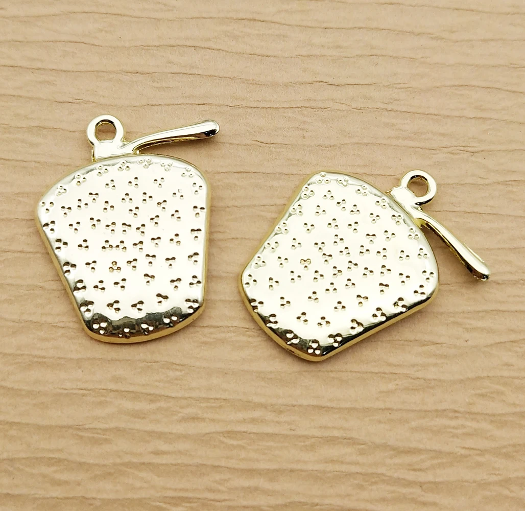 10pcs Noodle Charm Jewelry Accessories Enamel Earring Pendant Diy Making Craft Supplies Alloy Metal Gold Plated