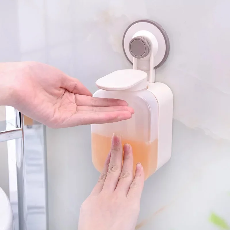 

Bathroom Suction Cup Liquid Soap Dispenser Kitchen Sink Plastic Press Portable Wall-mounted Hand Bottle Punch-free Bath Supplies
