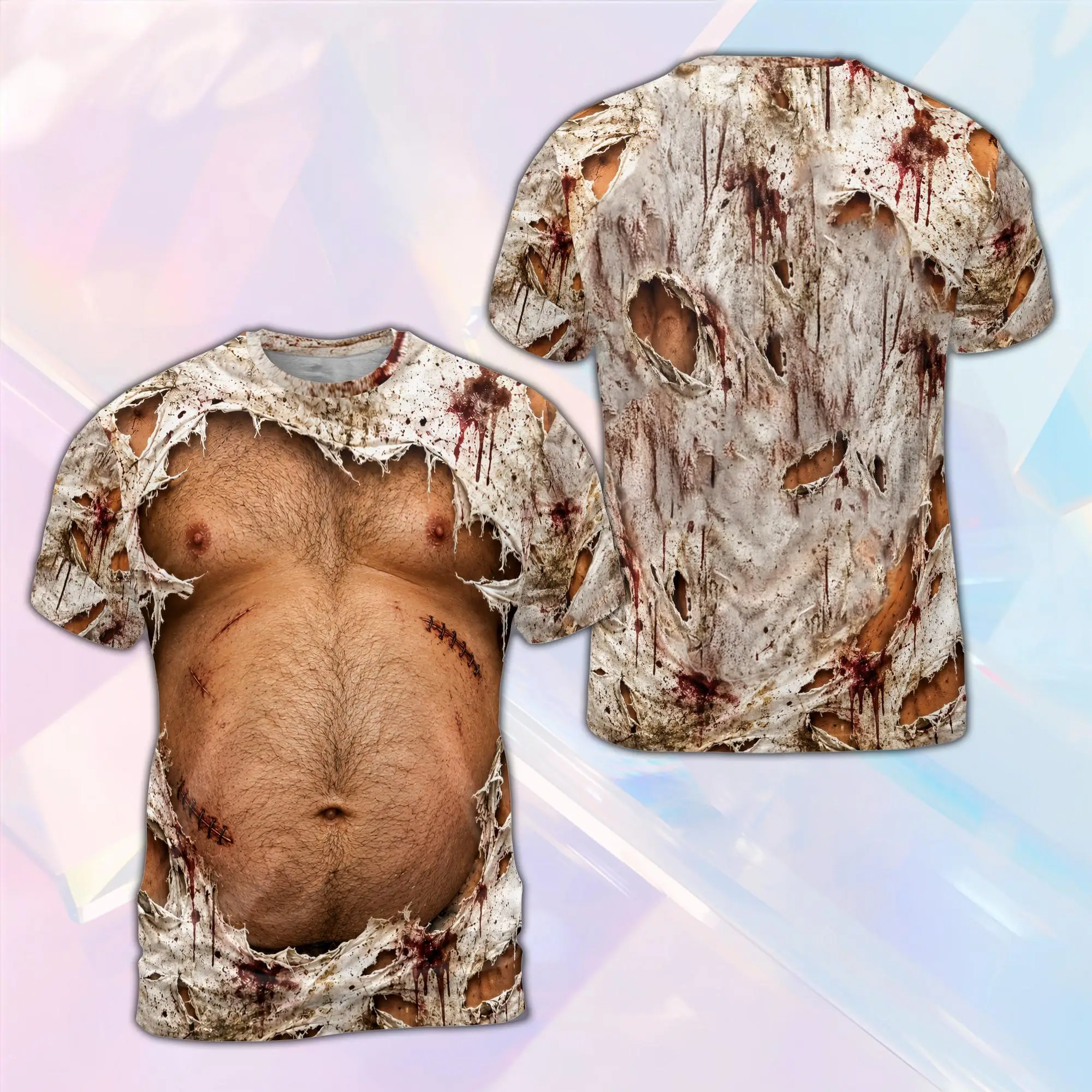 New Fake Muscle Body 3D Print Unisex T‑Shirt Men Women Cosplay Costume Graphic Short‑Sleeve Tops Funny Party Street‑Style Tees