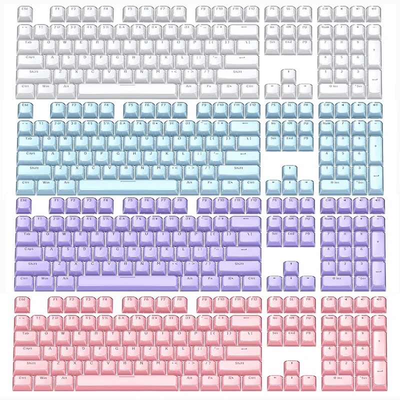 Crystal Wave Double Color Side-Cut Non-Light Through Double Layer Flow Pattern Keycap Set RGB-kompatibles Tastaturzubehör