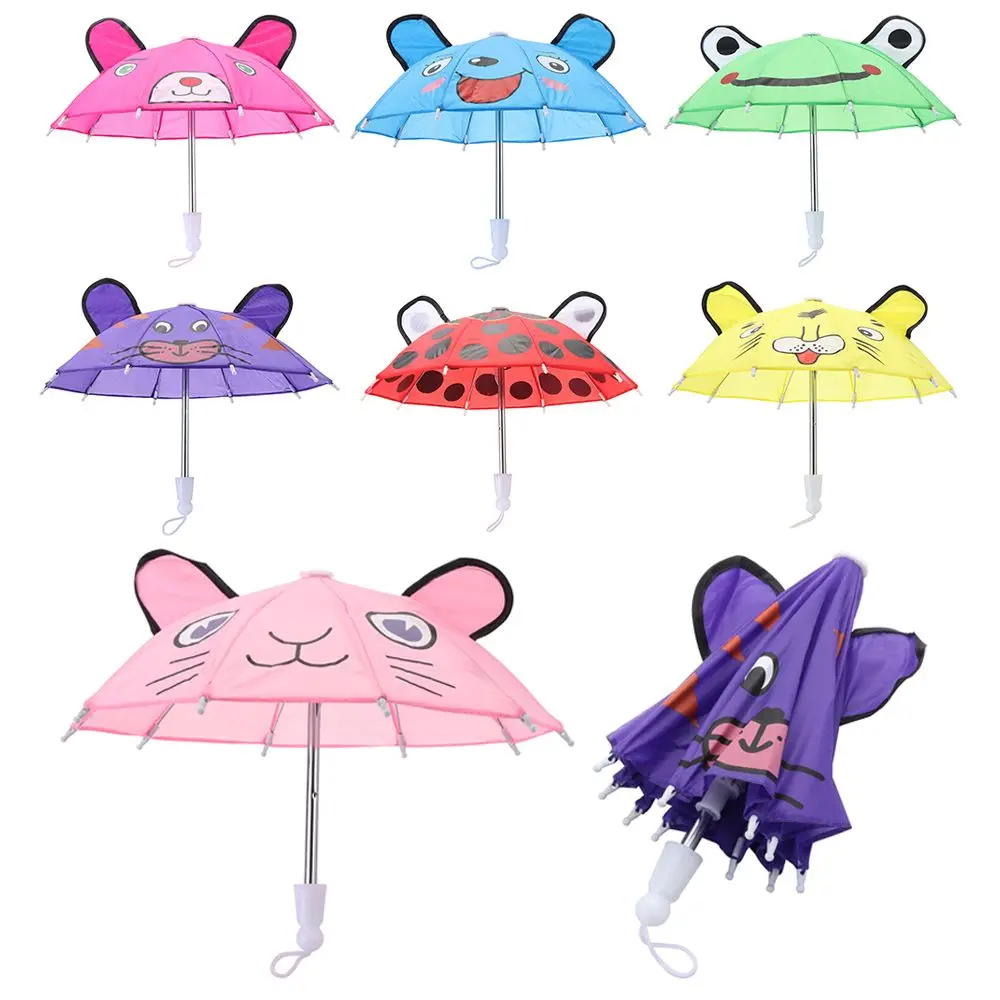 Doll Umbrella 1/3 1/4 Mini Umbrella Rain Gear For 18 Inch & 43cm Baby Doll Accessories Children's Umbrella Toys