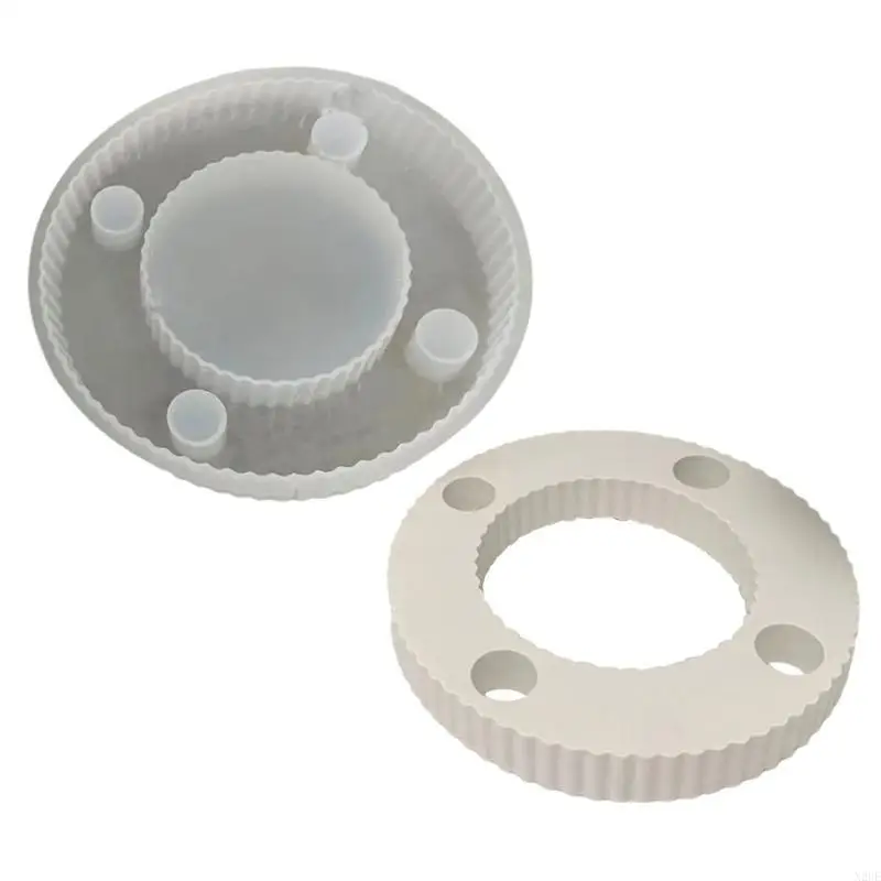 

N2UE Round Candlestick Mold Silicone Holder Mould Epoxy Resin Stand Moulds Gypsum Home Ornaments Making Mould