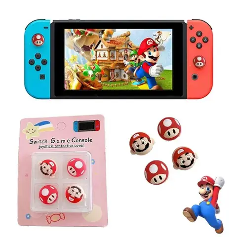 Game Marios Cartoon Afbeelding NS Game Console Schakelaar Joystick Cap Siliconen Thema Randapparatuur JoyCon Kinderen Verjaardagscadeaus