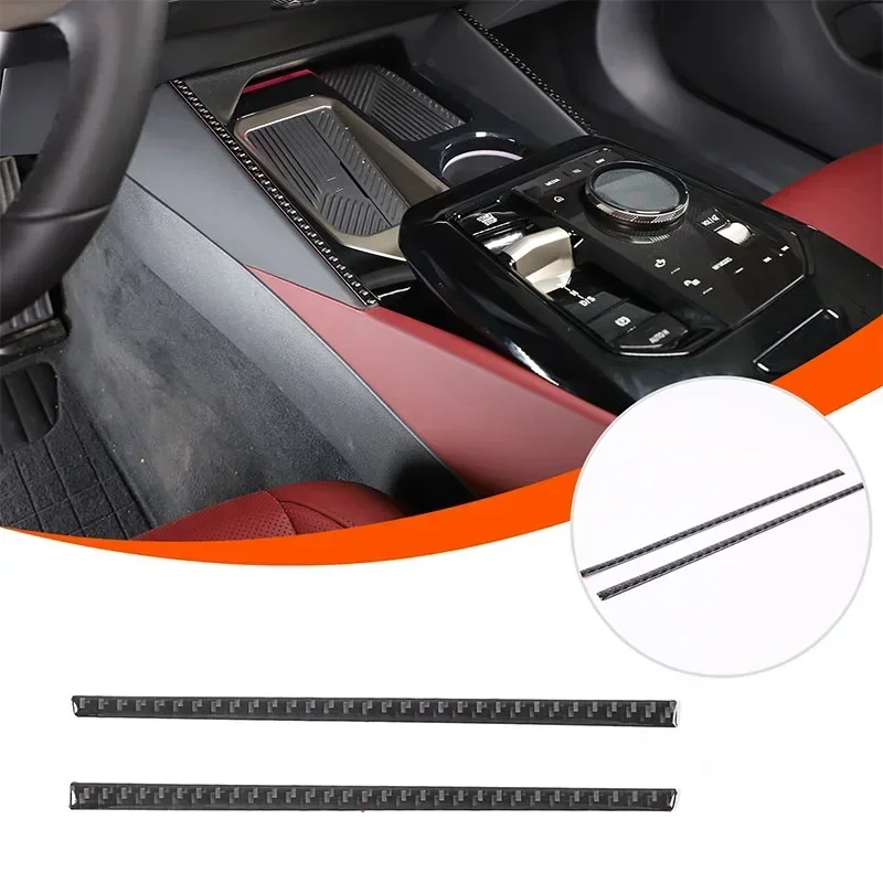 For BMW 5 Series G60 2024+ Car Center Console Side Decorative Strip Soft Carbon Fiber  Interior Accessories