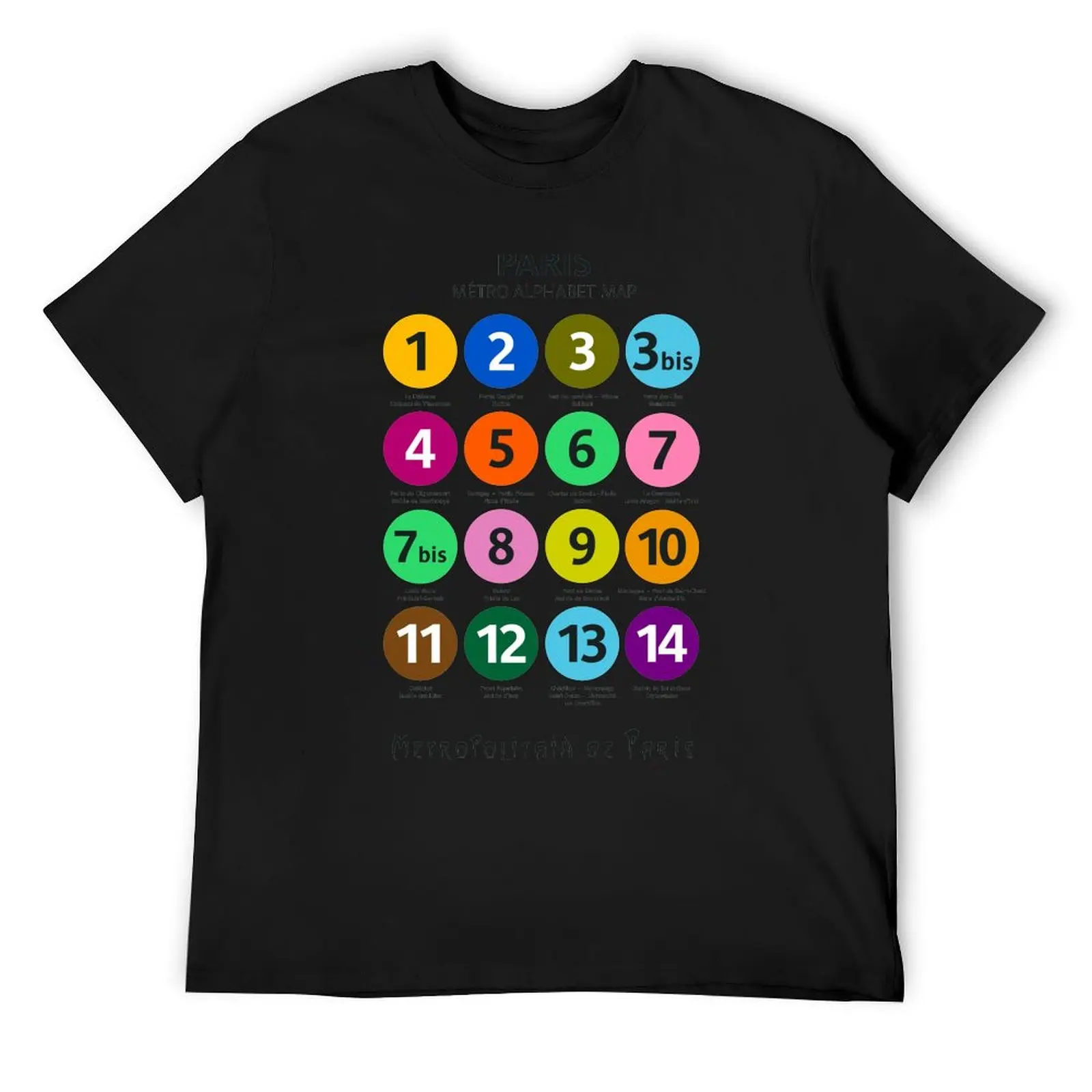 

Paris Metro map, subway poster, Métro de Paris, underground alphabet map. T-Shirt